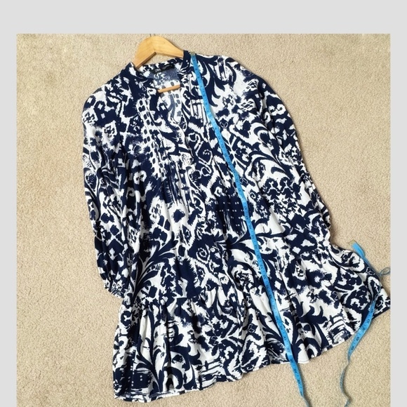 Zara Mini Dress Tunic Oversized Loose Long Sleeve Flounce Bottom Button Front - Picture 11 of 16